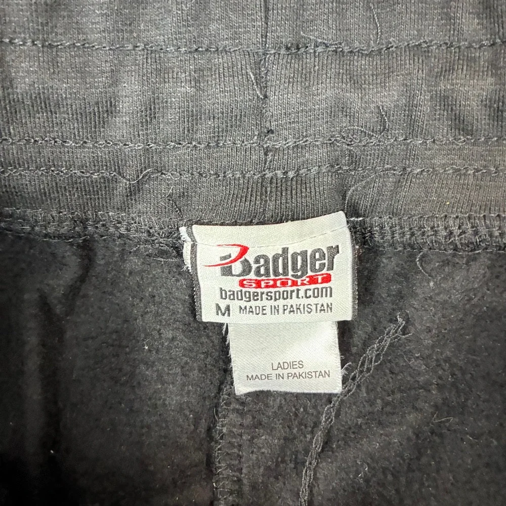 Badger Sport Womens Black Jogger Sweatpants Fleece Lined Drawstring Size Medium